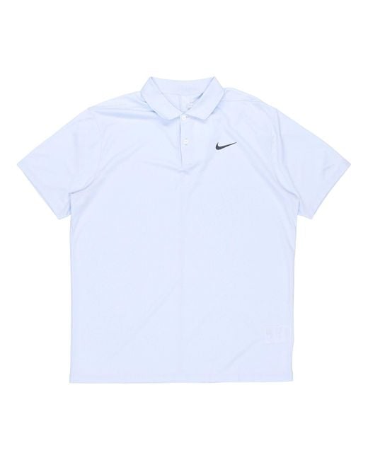Nike Blue Dri-Fit Victory Logo Quick Dry Breathable Sports Short Sleeve Polo Shirt Light for men
