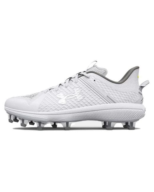 Under Armour White Yard Low Mt Tpu Baseball Cleats for men