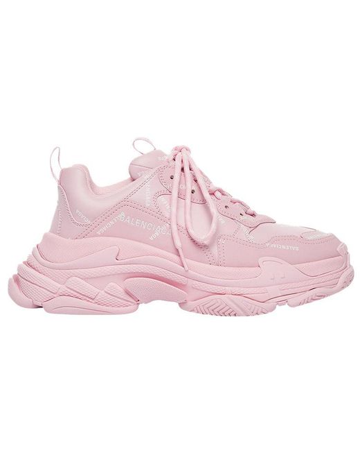Balenciaga Pink (Wmns) Triple S Sneaker 'Allover Logo