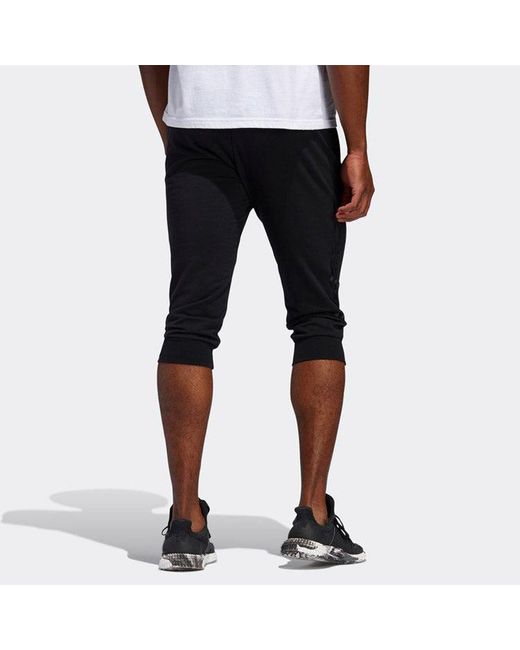 Adidas Black M Pnt 34 Dk 3S Training Running Sports Slim Fit Cropped Pants for men