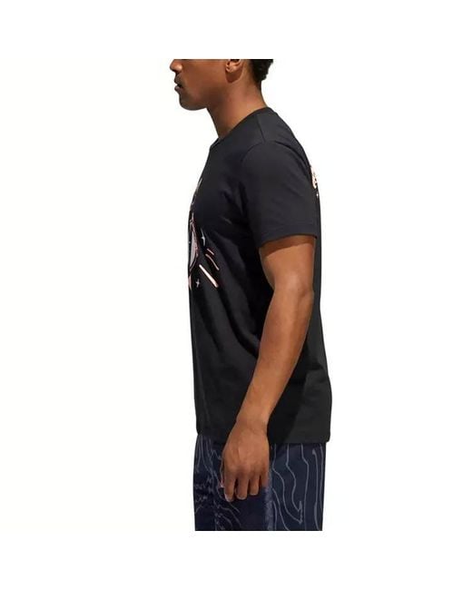 Adidas Black Hrdn Swag Verb James Harden Basketball Sports Printing Round Neck Short Sleeve T-Shirt for men