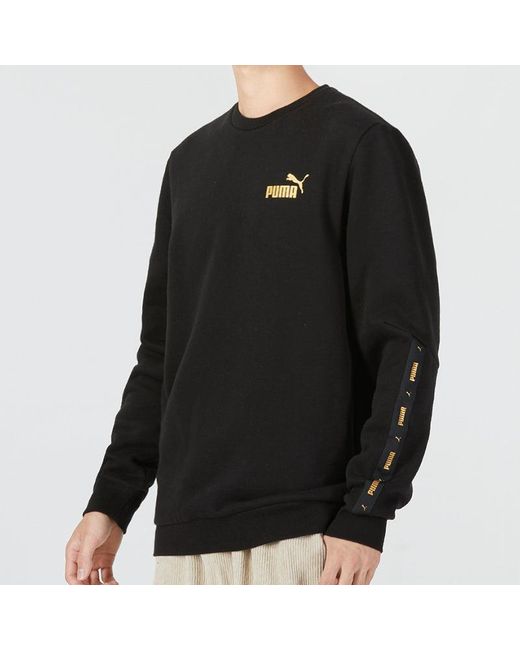 PUMA Black Ess Metallic Logo Sweater for men