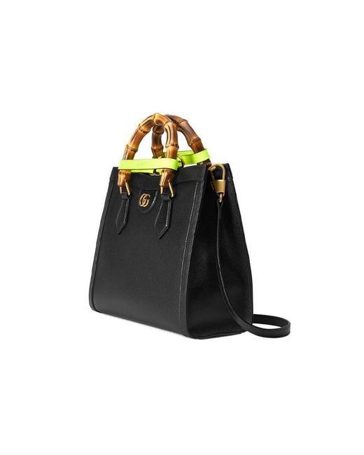Gucci Black (Wmns) Leather Diana Bamboo Knot Single-Shoulder Bag Small