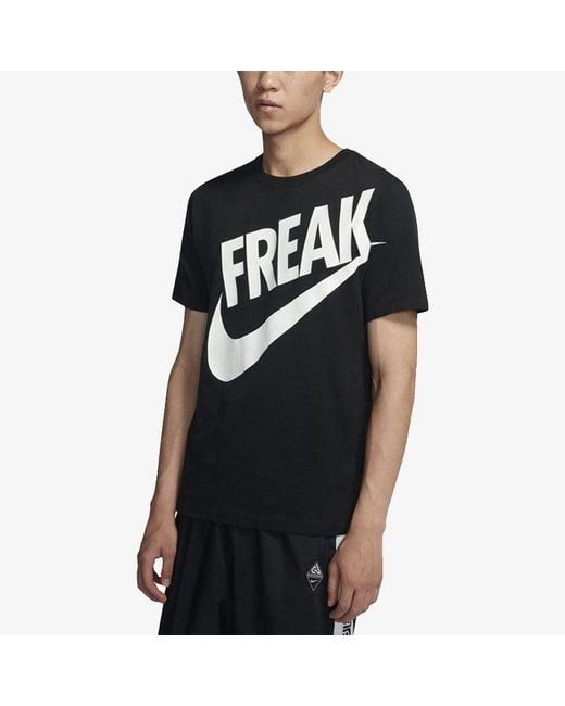 Nike Black Giannis Dri-Fit Tee Alphabet Basketball T-Shirt for men