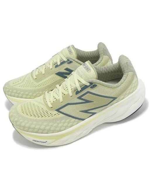 New Balance White Fresh Foam X 1080V14 'Pale Moss New Spruce Linen' for men