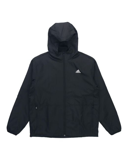 Adidas Blue Mh Lite Wvjkt Athleisure Casual Sports Hooded Solid Color Woven Jacket Autumn for men