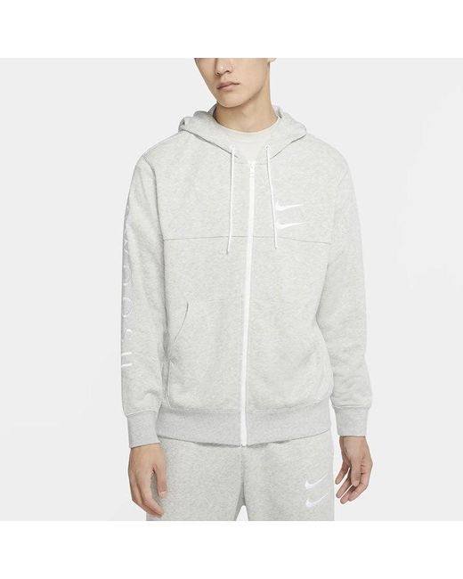 Nike Gray Embroidery Logo Zipper Sport Jacket for men