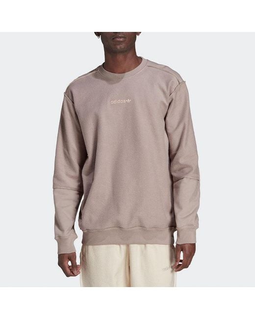 Adidas Gray Originals Solid Color Round Neck Pullover Light for men
