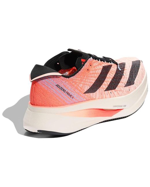 Adidas Pink Adizero Prime X Strung Running Shoes 'Solar' for men