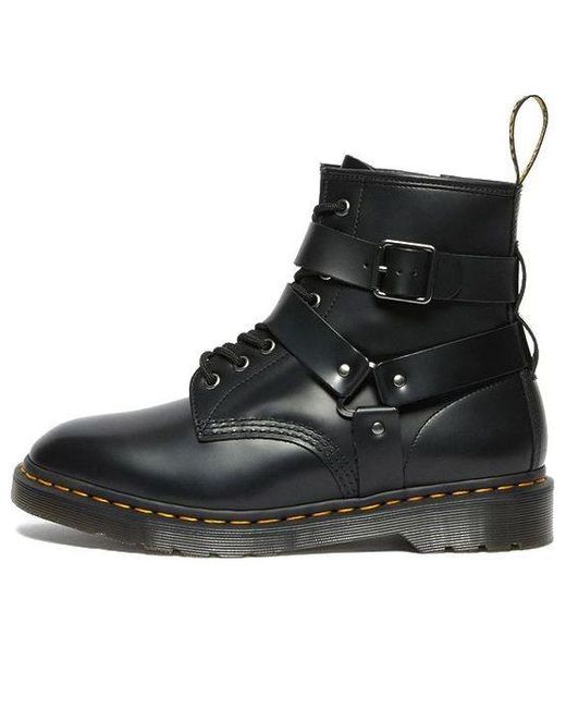 Dr. Martens Cristofor Leather Harness Lace Up Boots in Black Lyst