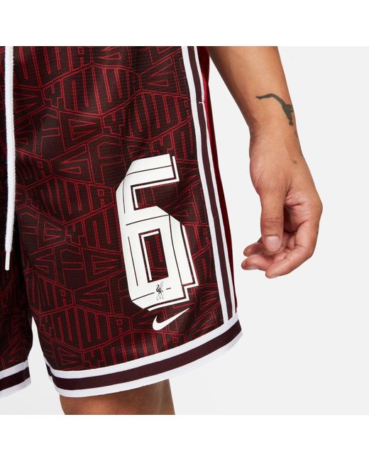 Nike Red Lebron X Liverpool F.C. Dna+ 8" Basketball Shorts for men