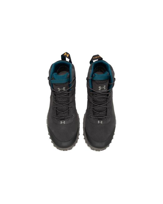 Under Armour Black Ua Micro G Valsetz Trek Mid Leather Waterproof Tactical Boots for men