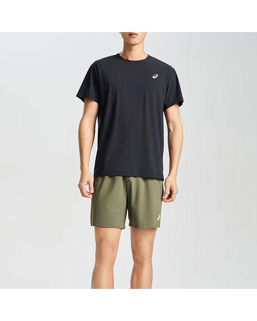 Asics Black Short Sleeved Running Top Asia Sizing 'Performance' for men