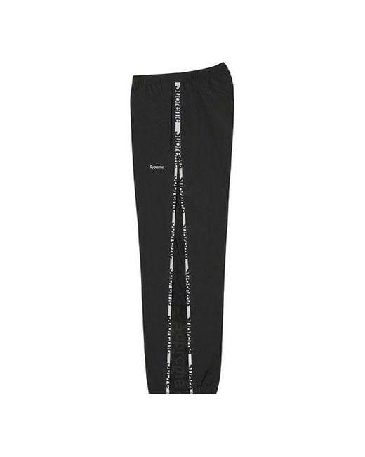 Supreme Black Reflective Zip Track Pants for men