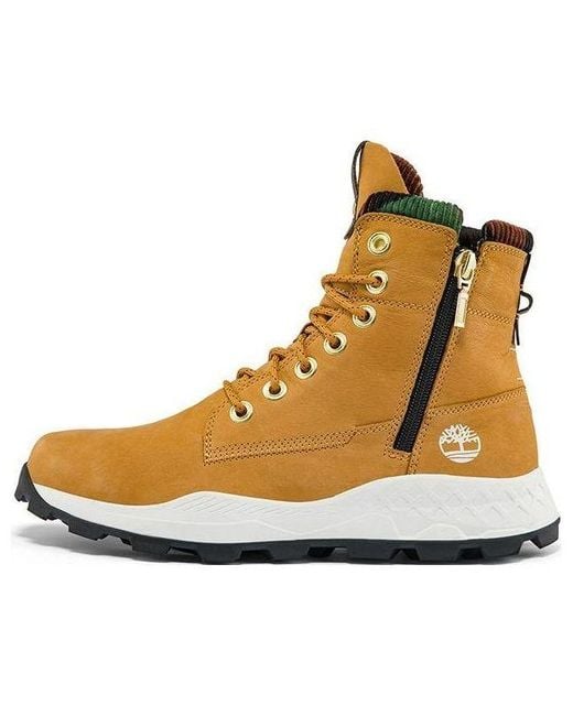 Timberland Brown Brooklyn Side Zip Sneaker Wide Fit Boot 'Wheat Nubuck With Camouflage' for men