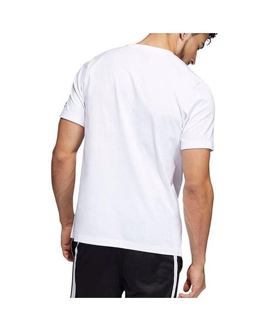 Adidas White Rose Logo Cartoon Ross Pattern Printing Casual Round Neck Short Sleeve T-Shirt for men
