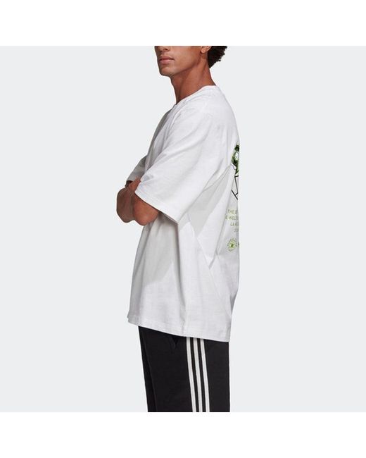 Adidas White Originals Graphic Tee 3 Graffiti Printing Round Neck for men