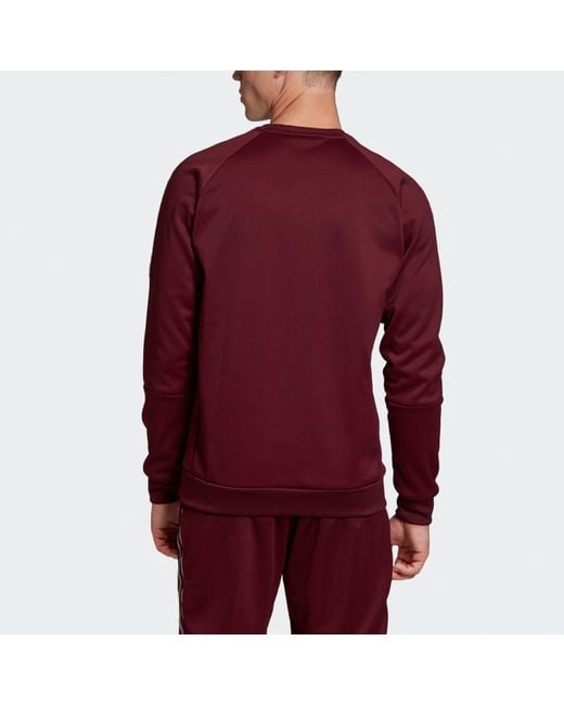 Adidas Red Mufc Travel Swt Manchester United Soccer/Football Sports Pullover for men