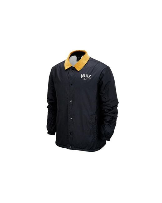 Nike Blue Sb Skateboard Logo Casual Sports Skateboard Lapel Jacket for men