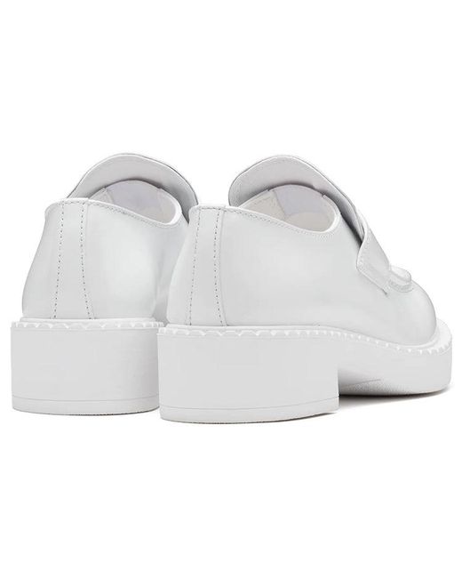 Prada White (Wmns) Leather Loafers