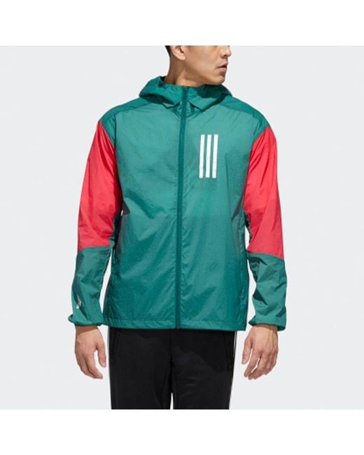 Adidas Green Windbreaker Casual Sports Hats Jacket Forest for men
