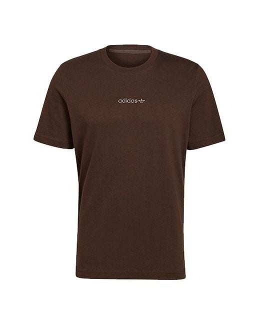 Adidas Brown Originals Printing Logo Sports Short Sleeve for men