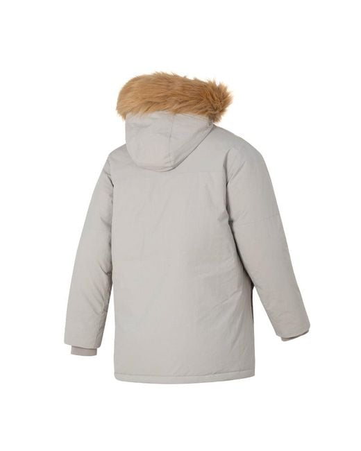 New Balance Warm Hooded Down Jacket in Grey for Men Lyst UK