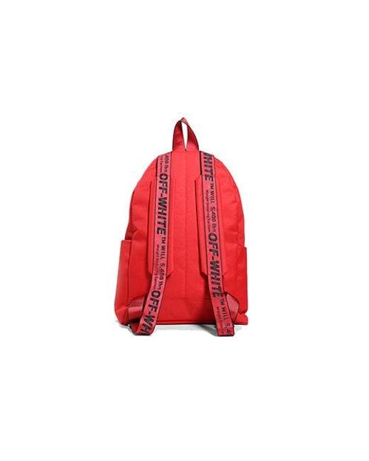 Off-White c/o Virgil Abloh Red Slogan Printing Backpack