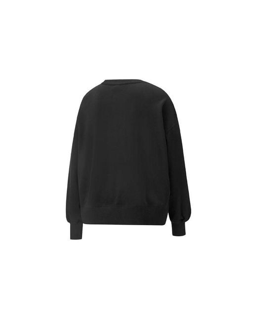 PUMA (Wmns) Classics Logo Embroidery Round-Neck Sweatshirtblack