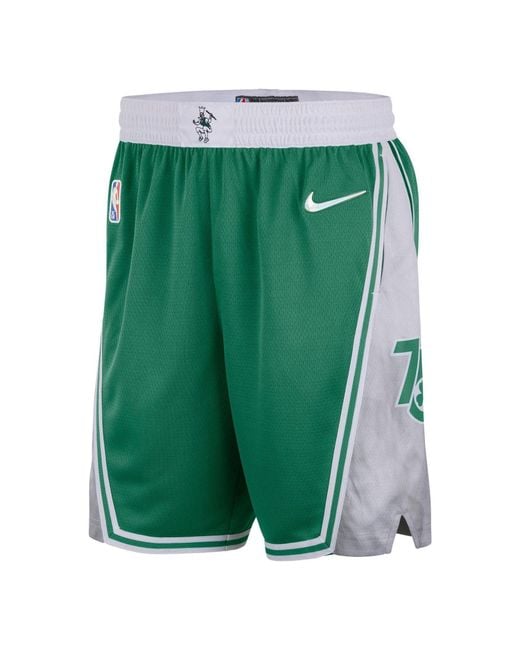 Nike Green Boston Celtics Colorblock Straight Shorts for men
