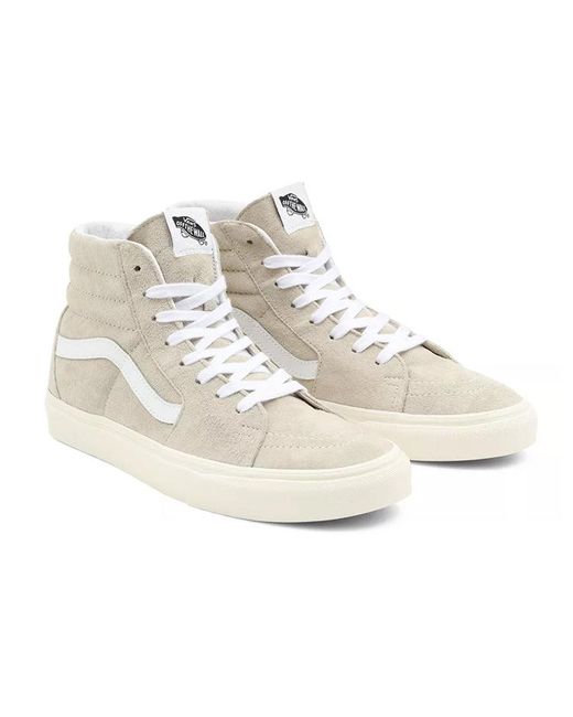 Vans White Sk8-Hi 'Pig Suede