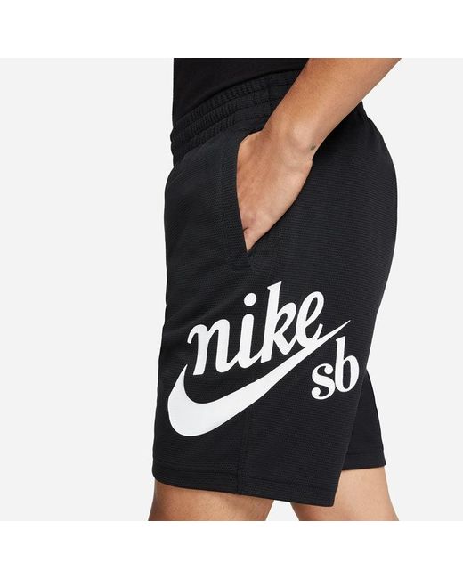 Nike Black Alphabet Logo Lacing Straight Casual Shorts for men