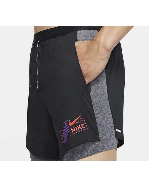 Nike Black Flex Stride Future Fast 2-In-1 Running Shorts for men