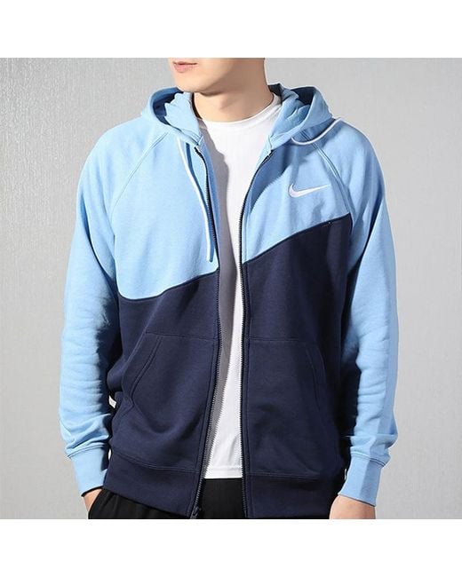 Nike Blue As Sportswear Swoosh Hoodie Fz Ft for men