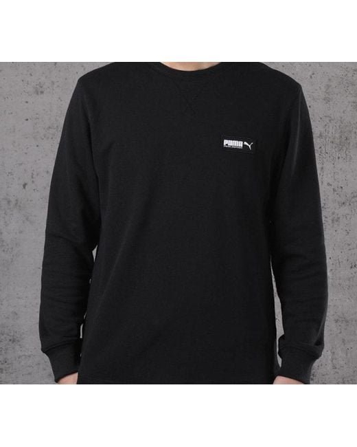 PUMA Blue Logo Round Neck Pullover for men