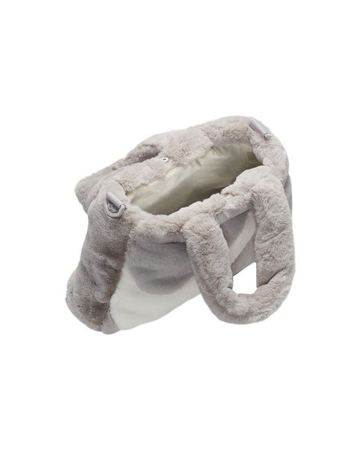Nike Gray Nsw Faux Fur Tote Bag