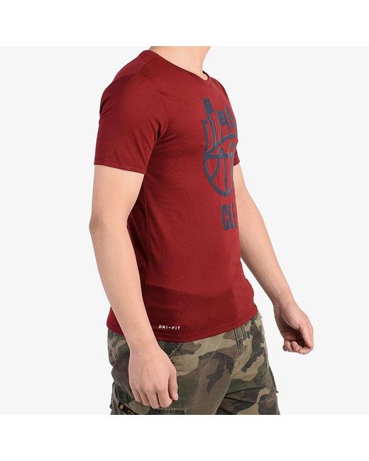 Nike Red As Cle Nk Dry Tee Exp Ctyscp Casual Sport Cleveland Cacaliers Short Sleeve S for men