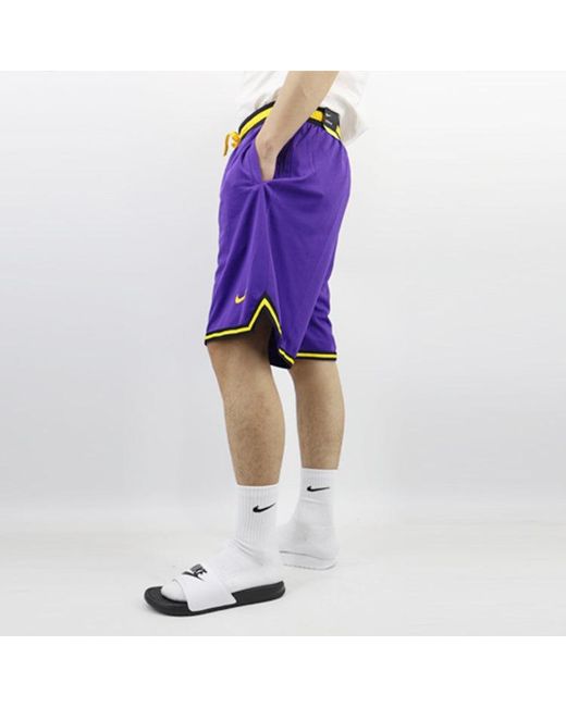 Nike Purple Nba Statement Dna Los Angeles Lakers Basketball Training Sports Shorts for men