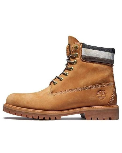 Timberland Brown Heritage 6 Inch Waterproof Boot 'Wheat Nubuck With' for men