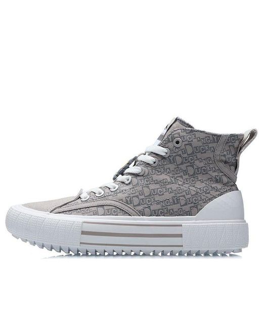 Li-ning Gray (Wmns) X Disney Canvas Hi Shoes 'Snow'