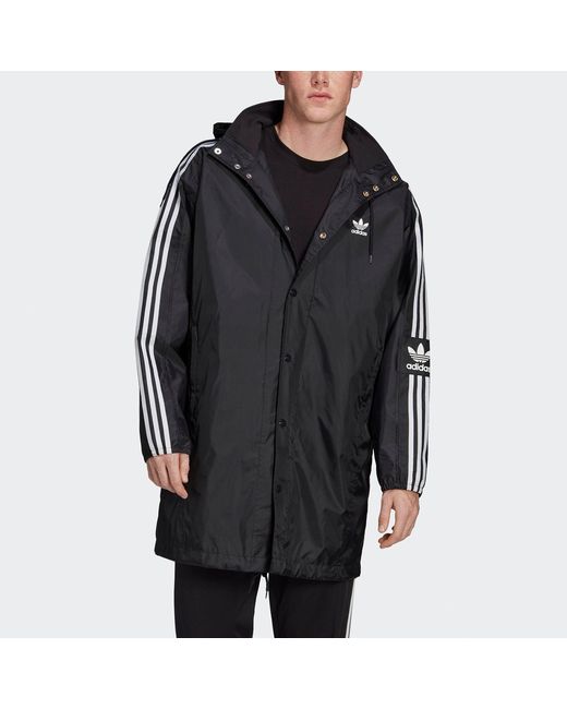 Adidas Blue Originals Back Logo Printed Hooded Casual Windbreaker for men