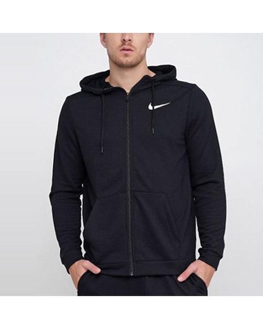 Nike Blue Dri-Fit Logo Quick Dry Casual Sports Hooded Jacket for men