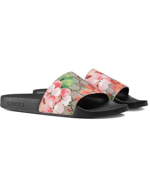 Gucci Natural (Wmns) Gg Supreme Slide 'Blooms'