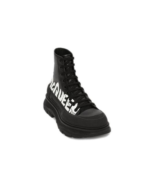 McQueen Black Ankle Boots for men