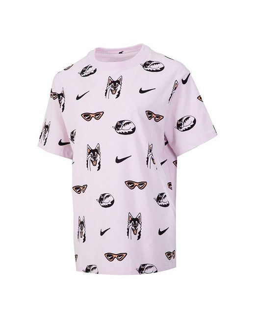 Nike Pink (Wmns) As W Sportswear Bf Dog Aop Regal