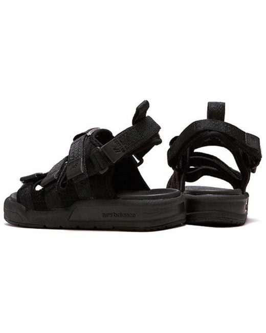 New Balance Black Stripes Casual Style Logo Sandals