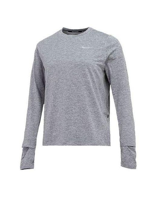 Nike Gray (Wmns) Running Sports Round Neck Quick Dry Long Sleeves T-Shirt