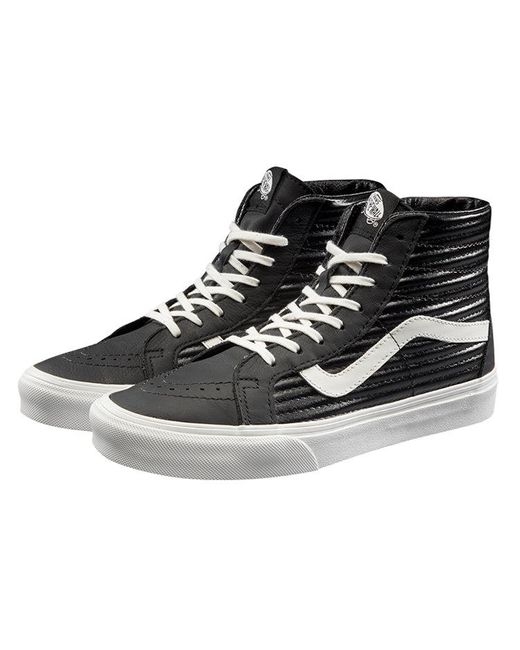 Vans Sk8-hi Moto Leather in Black for Men | Lyst