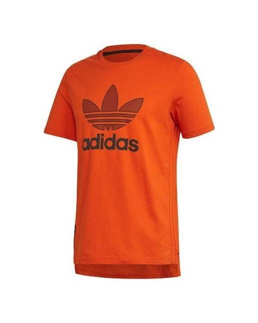 Adidas Orange Originals Sports Round Neck Short Sleeve for men