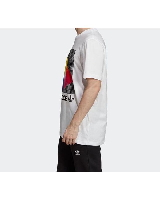 Adidas White Originals Spectrum Tee Round Neck Pullover Short Sleeve for men
